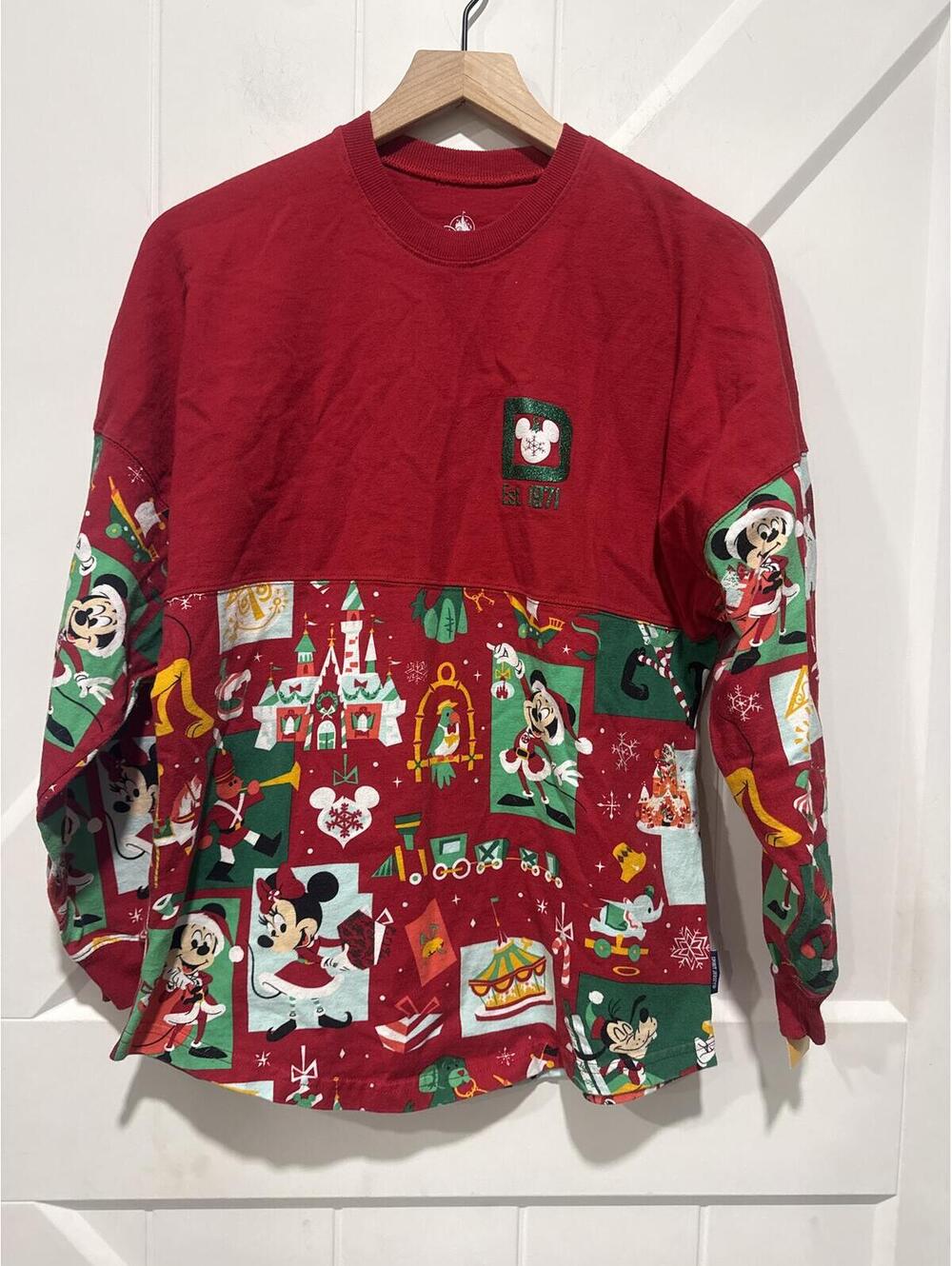 Disney Santa Mickey Mouse & Friends Holiday Spirit Jersey, XS